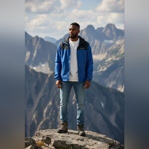 Columbia Men's Two-Tone Blue Windbreaker Sz Large